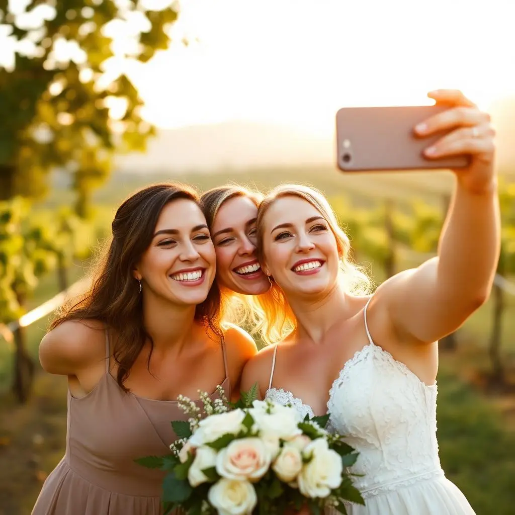 Our wedding day, surrounded by friends and family